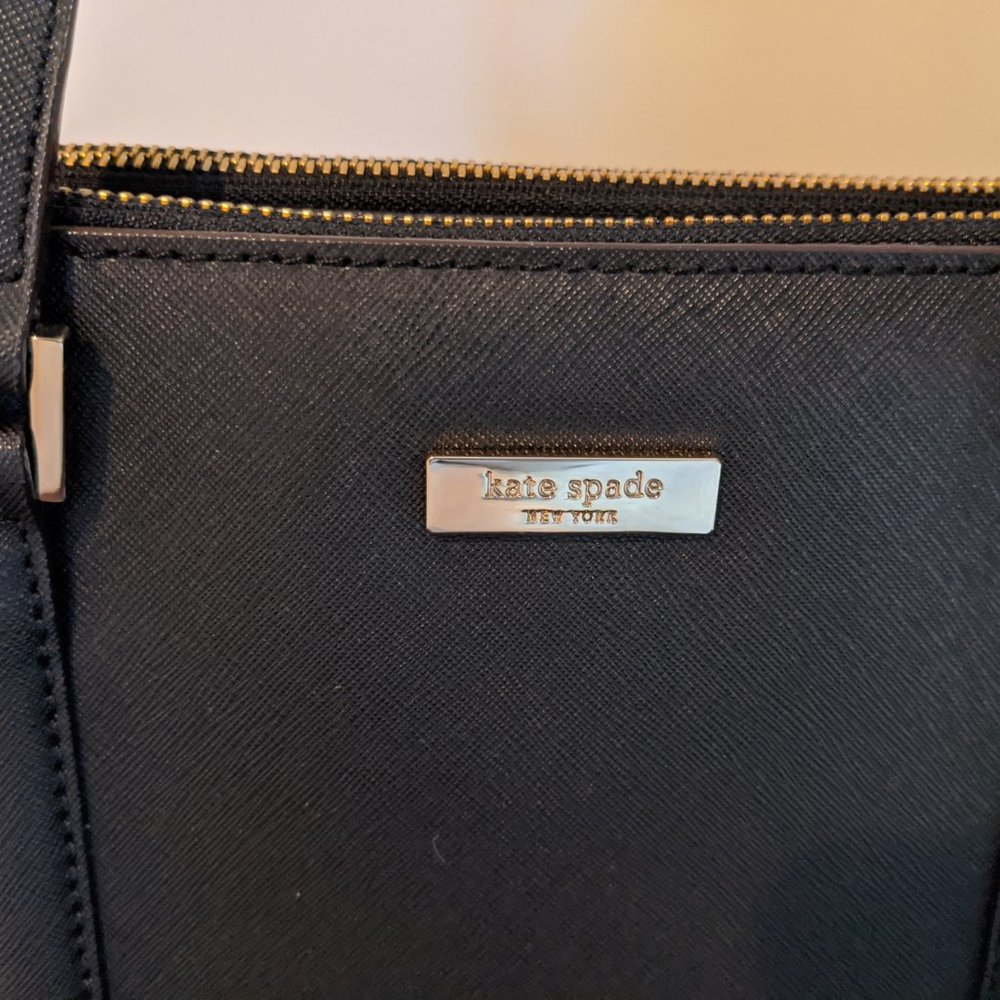 Kate Spade Black Saffiano Leather Double Zip Tote